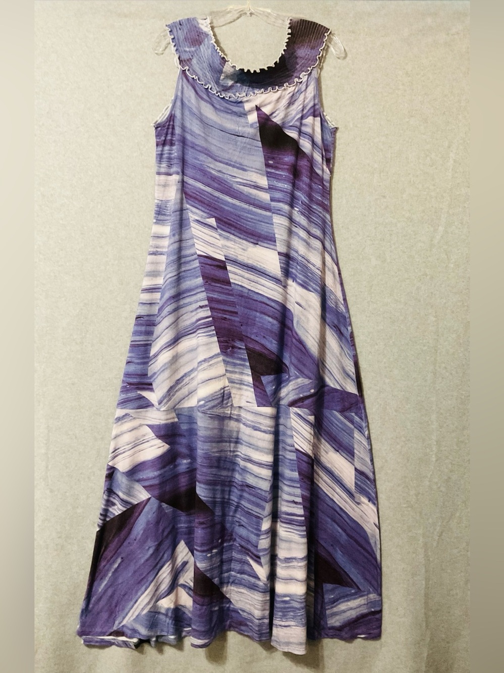 Soft Surrounding Purple Marble Print Sleeveless Maxi Dress SZ L - Picture 2 of 11